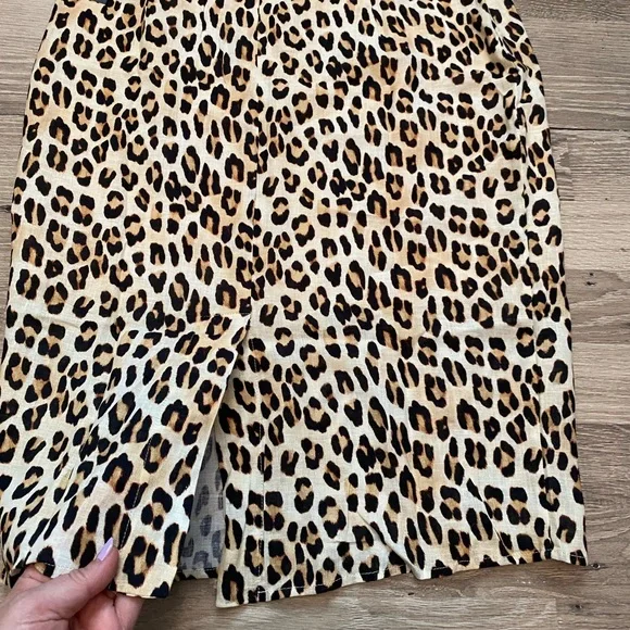 NWT ViX Scarlet Leopard Print Linen Blend Skirt - Picture 6 of 6